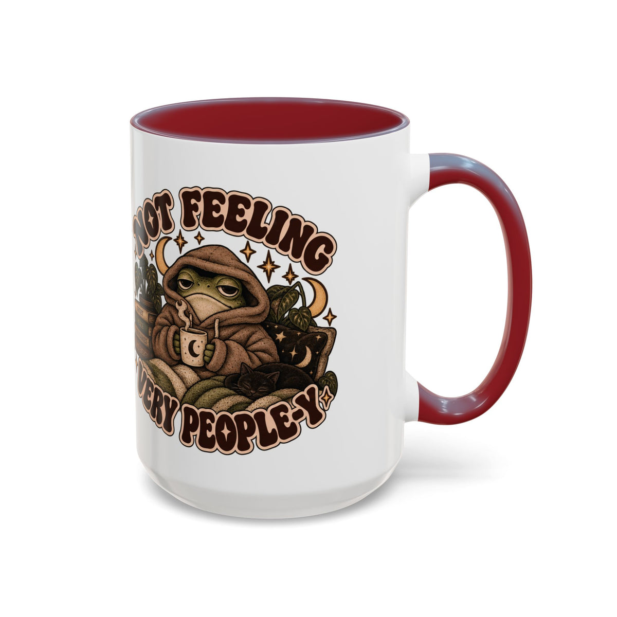 Not Feeling Very Peopley Mug — Cozy Frog Introvert Ceramic Coffee Mug