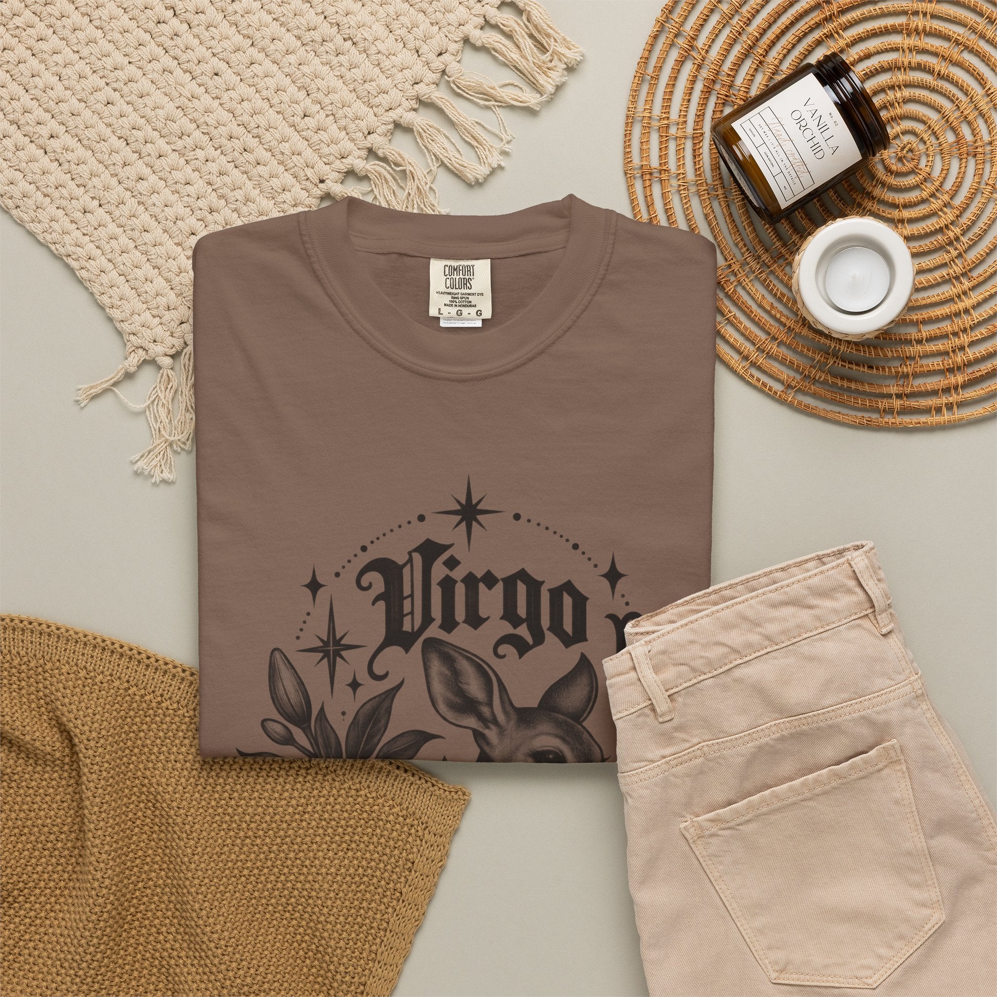 Virgo Zodiac T-Shirt — 'Virgo ' Floral Deer Astrology Tee