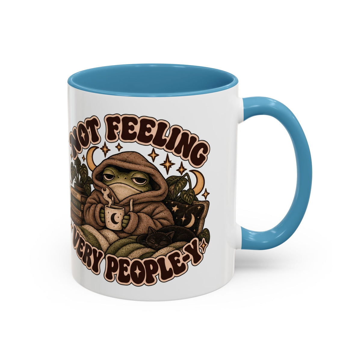 Not Feeling Very Peopley Mug — Cozy Frog Introvert Ceramic Coffee Mug