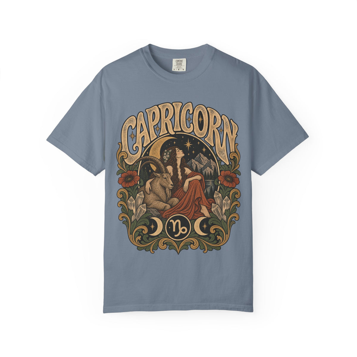 Vintage Capricorn Zodiac Tee — Retro Celestial Astrology T-Shirt