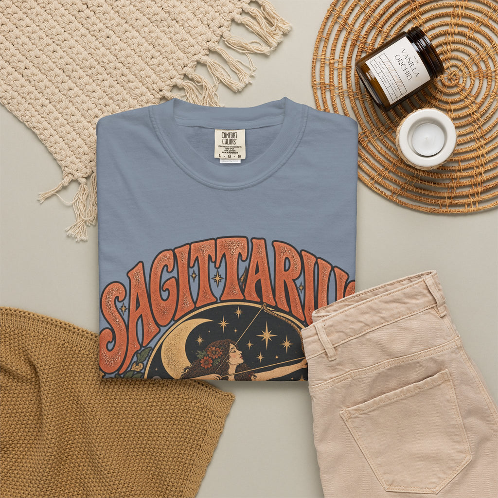Sagittarius Zodiac T-Shirt — Retro Astrology Archer Design