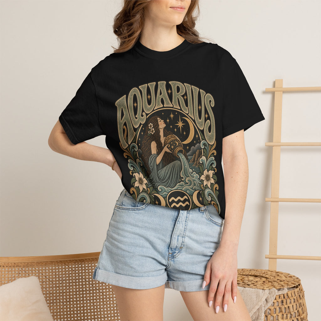 Aquarius Zodiac T-Shirt — Vintage Astrological Sign Tee