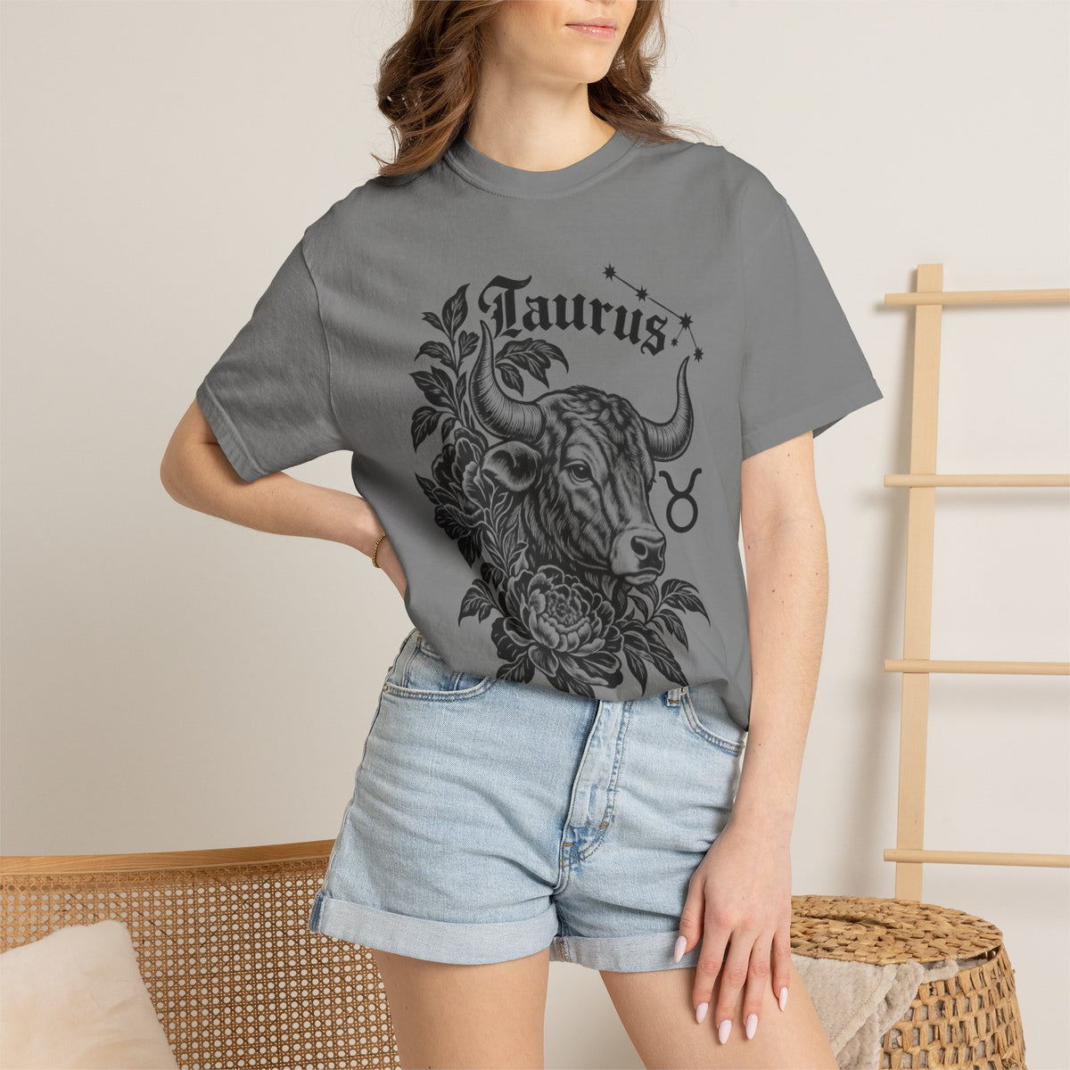 Taurus Zodiac T-Shirt — Floral Bull Astrology Tee