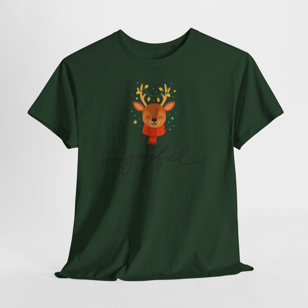 Joyful Reindeer Tee – Cute Holiday Christmas Shirt