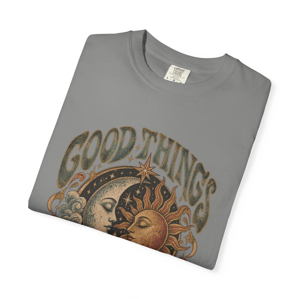 Good Things Take Time Tee — Vintage Sun & Moon Graphic T-Shirt