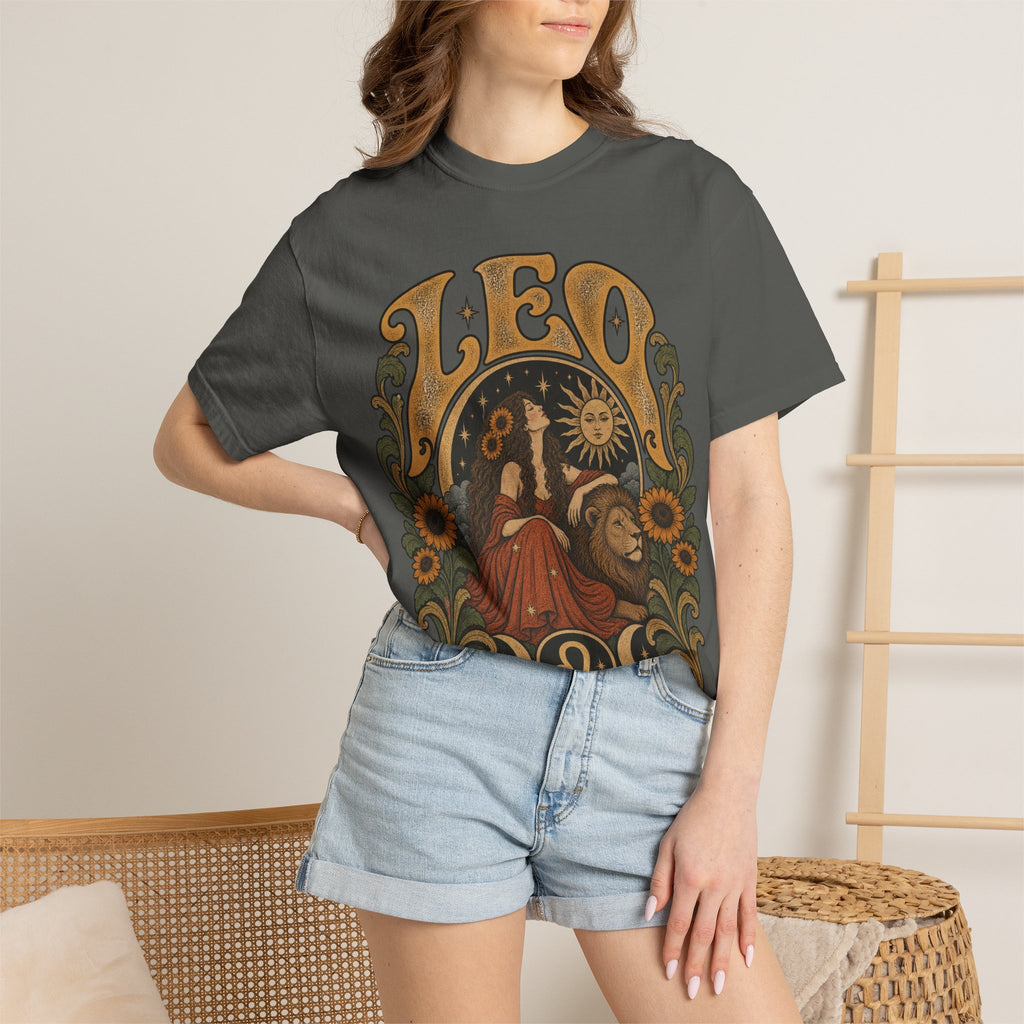 Leo Zodiac T-Shirt — Vintage Astrology Lion Graphic