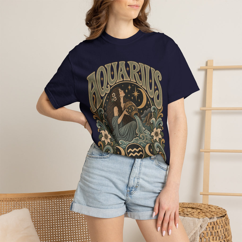 Aquarius Zodiac T-Shirt — Vintage Astrological Sign Tee