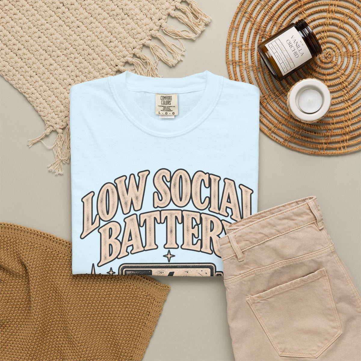 Low Social Battery Tee — Funny Introvert Graphic T-Shirt