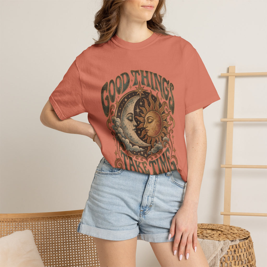 Good Things Take Time Tee — Vintage Sun & Moon Graphic T-Shirt