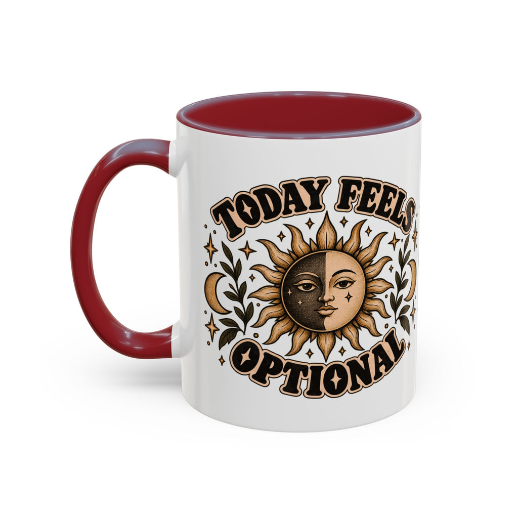 Today Feels Optional Mug — Vintage Sun & Moon Ceramic Coffee Mug