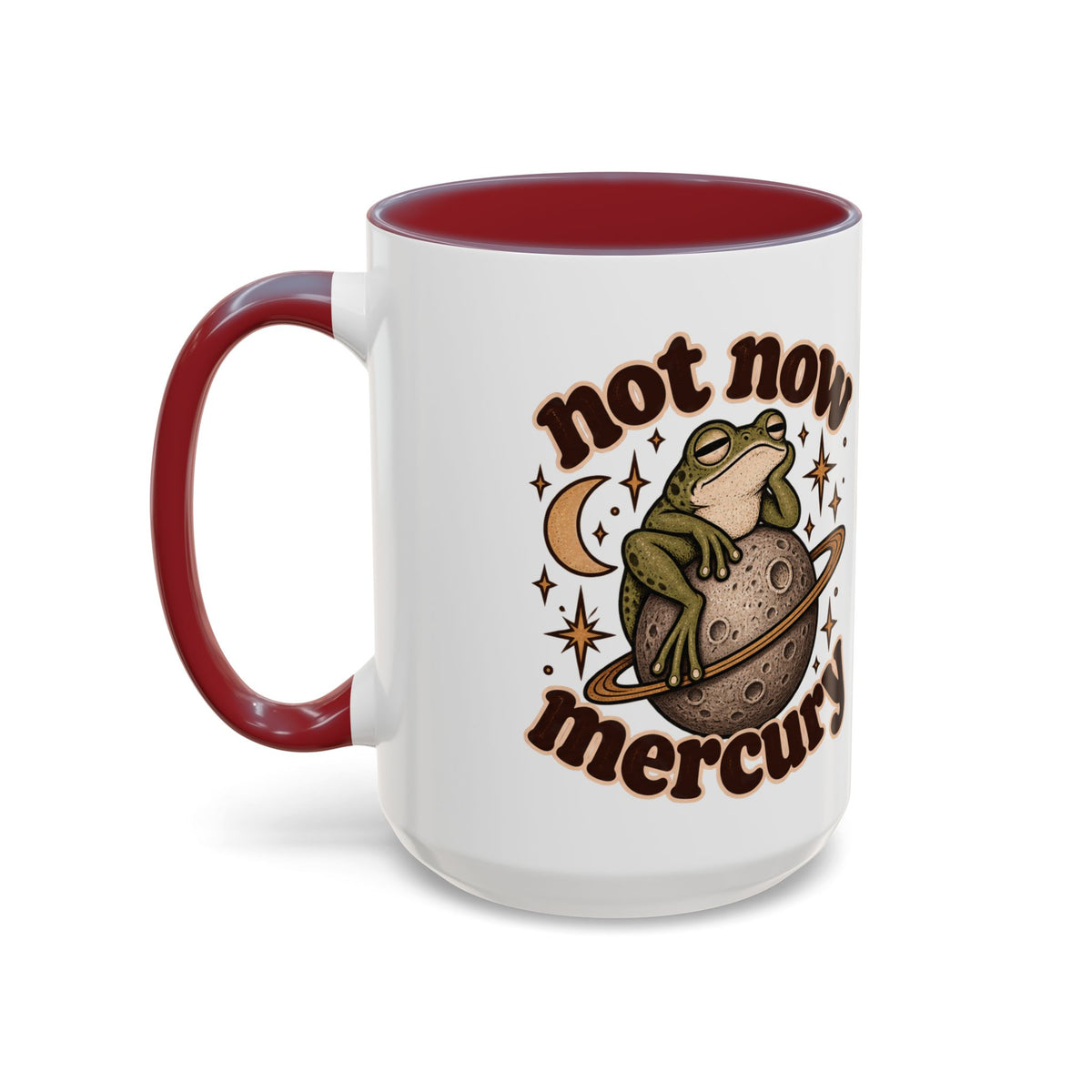 Not Now Mercury Mug — Retro Frog & Planet Ceramic Coffee Mug