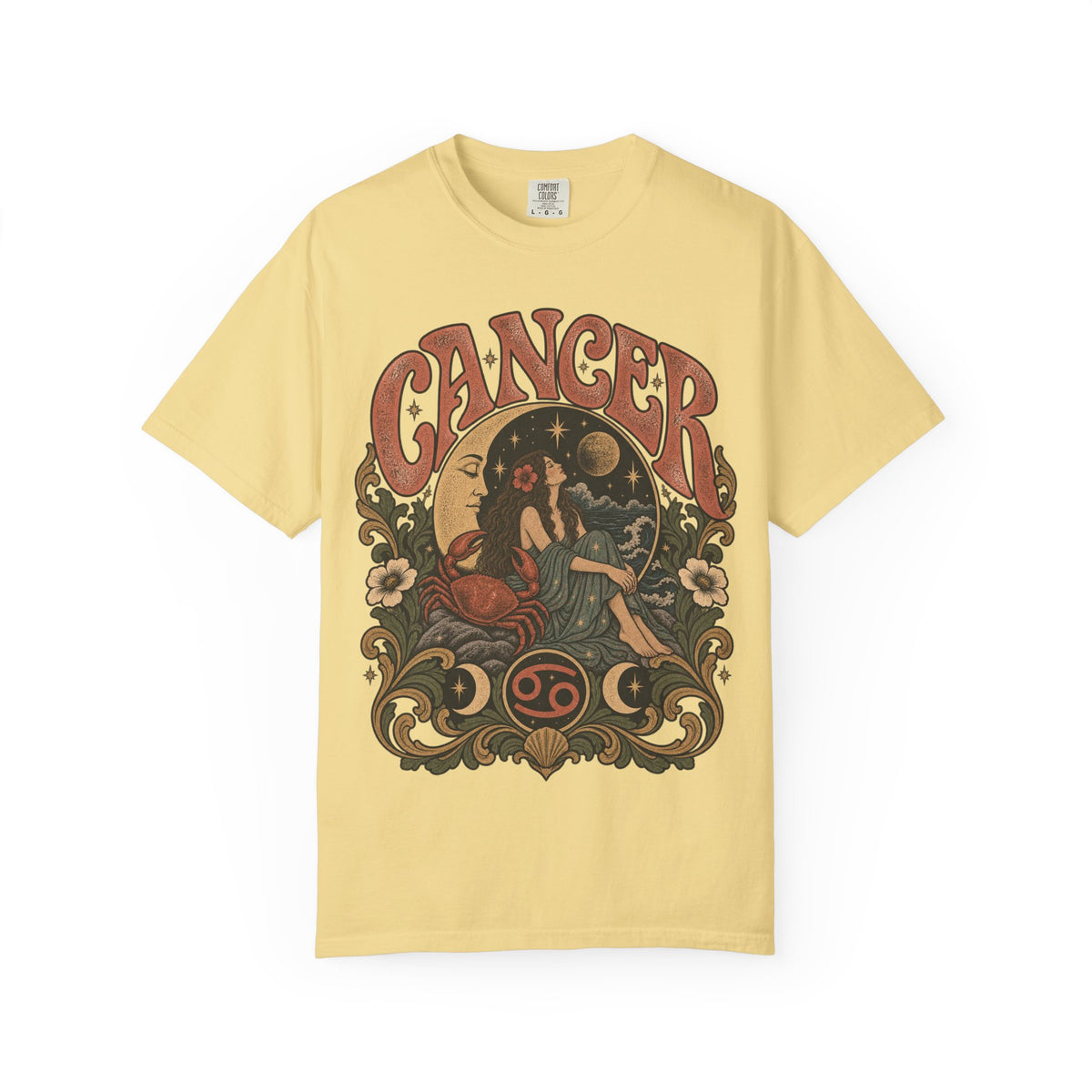 Vintage Cancer Zodiac Tee — Retro Celestial Astrology T-Shirt
