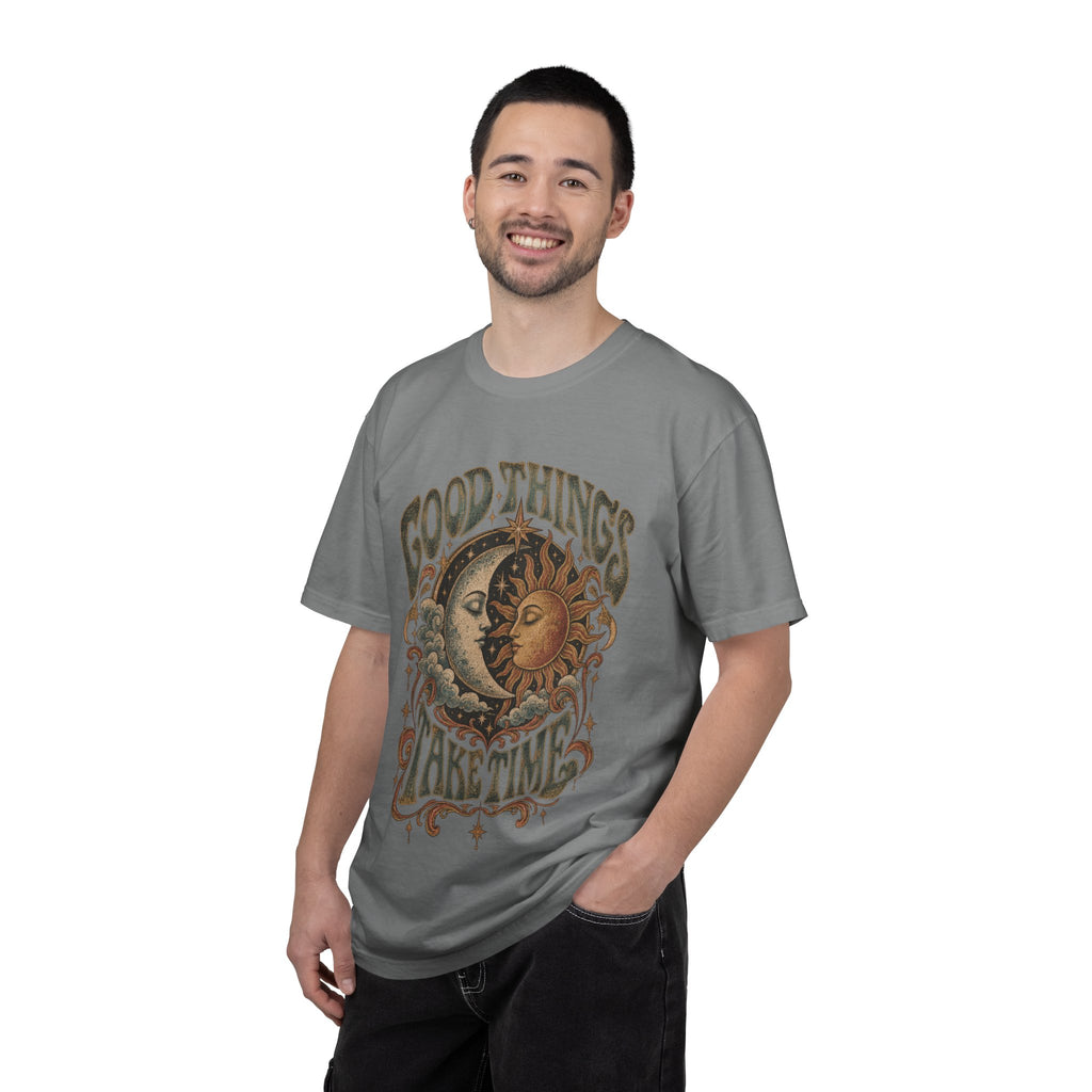 Good Things Take Time Tee — Vintage Sun & Moon Graphic T-Shirt
