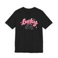 Lucky Dice Tee — Pink Retro "Lucky" Graphic T-Shirt