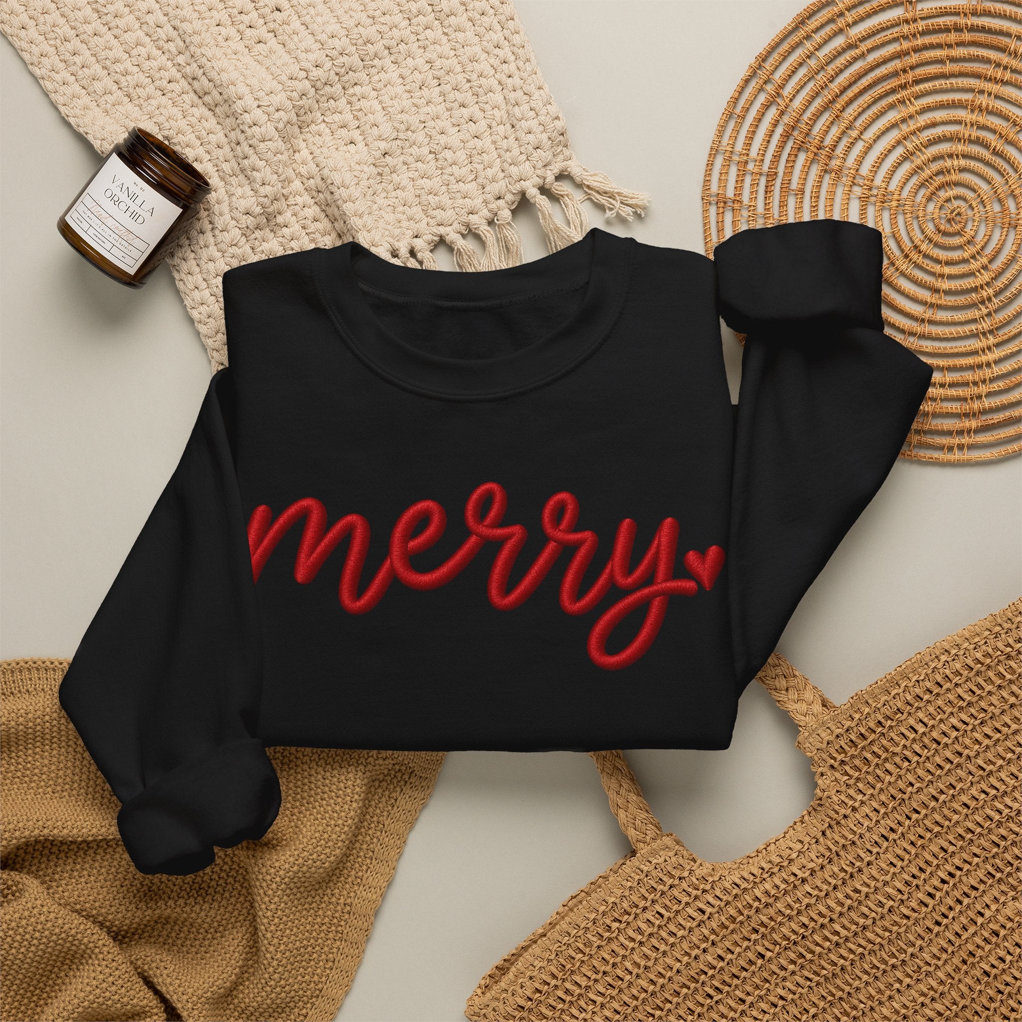 Merry Script Sweatshirt — Cozy Holiday Crewneck