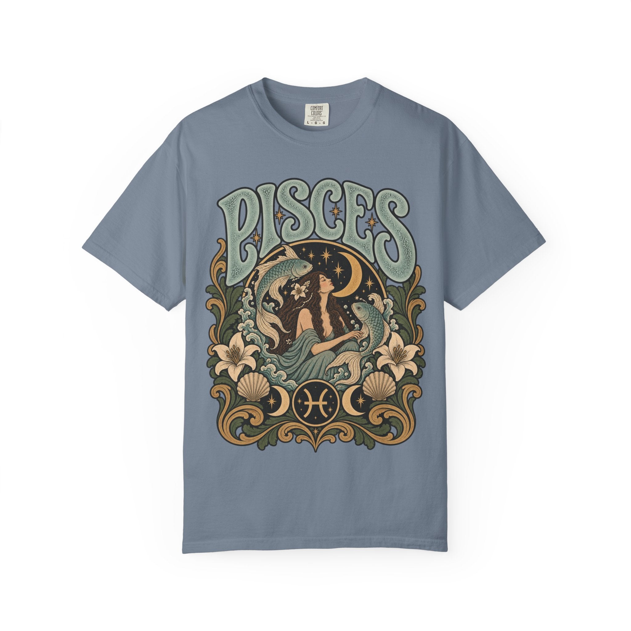 Pisces Zodiac T-Shirt — Retro Astrological Artwork