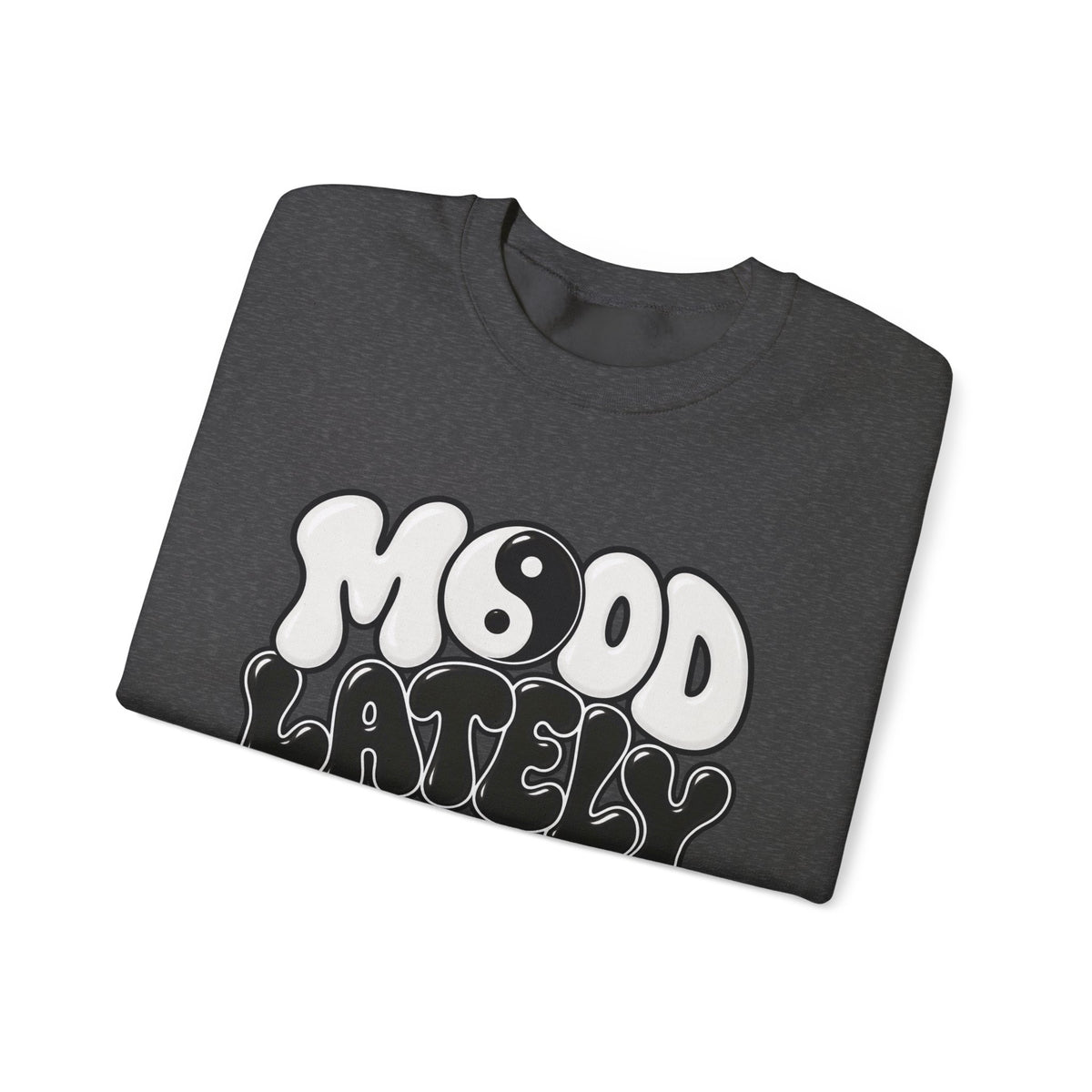 Crewneck Sweatshirt "Mood Lately" Retro Yin Yang Graphic