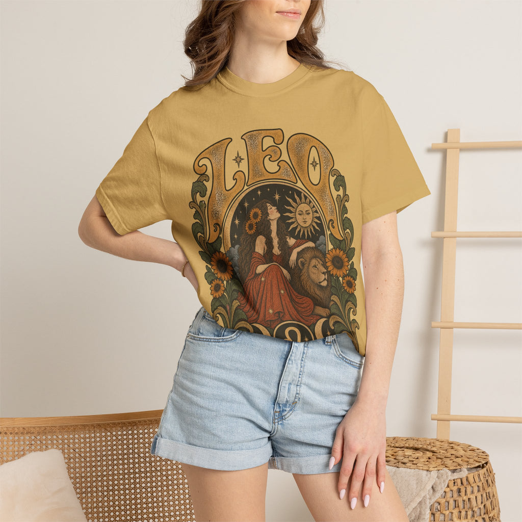 Leo Zodiac T-Shirt — Vintage Astrology Lion Graphic
