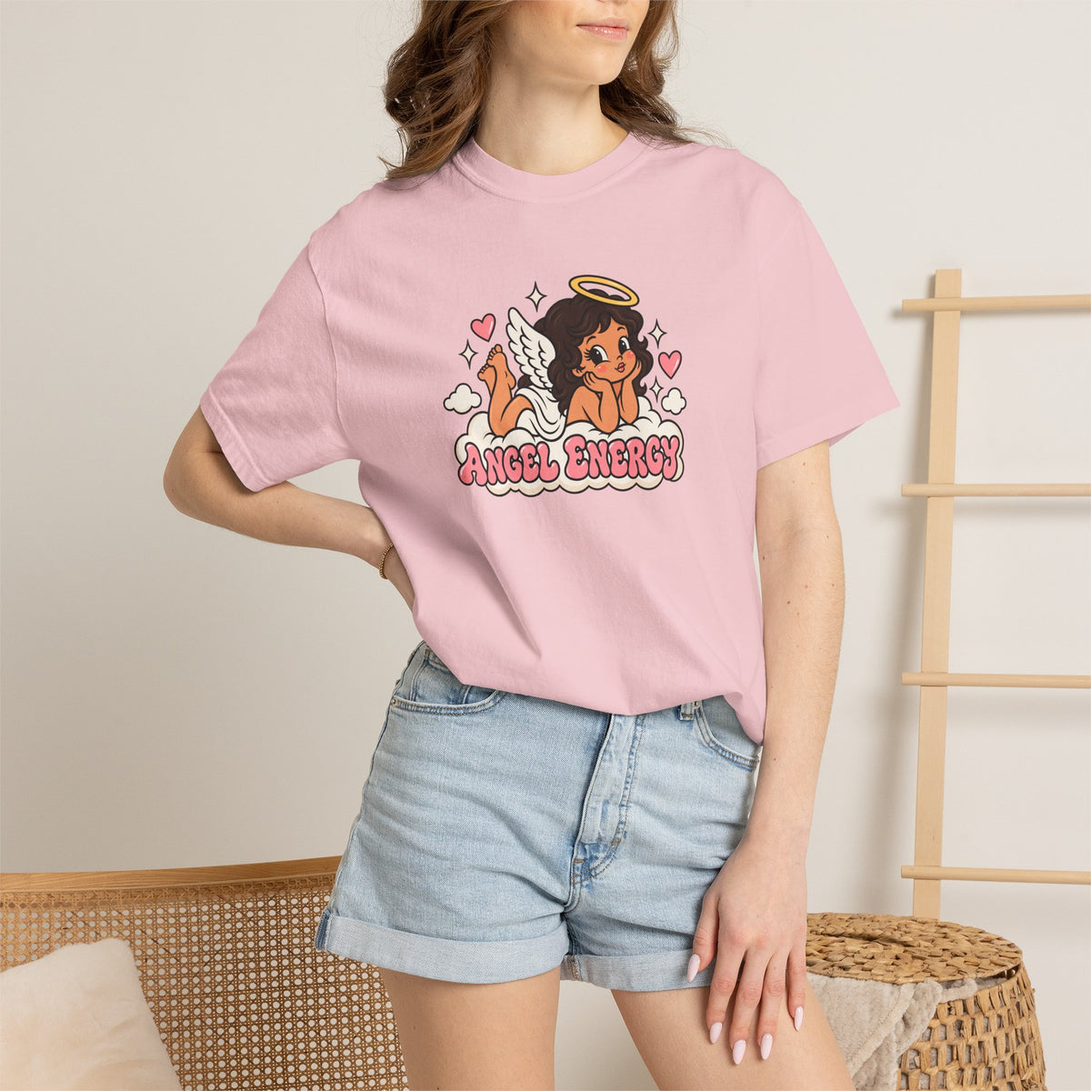 Angel Energy T-Shirt — Cute Retro Angel Graphic Tee