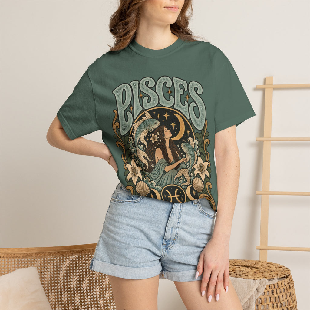 Pisces Zodiac T-Shirt — Retro Astrological Artwork