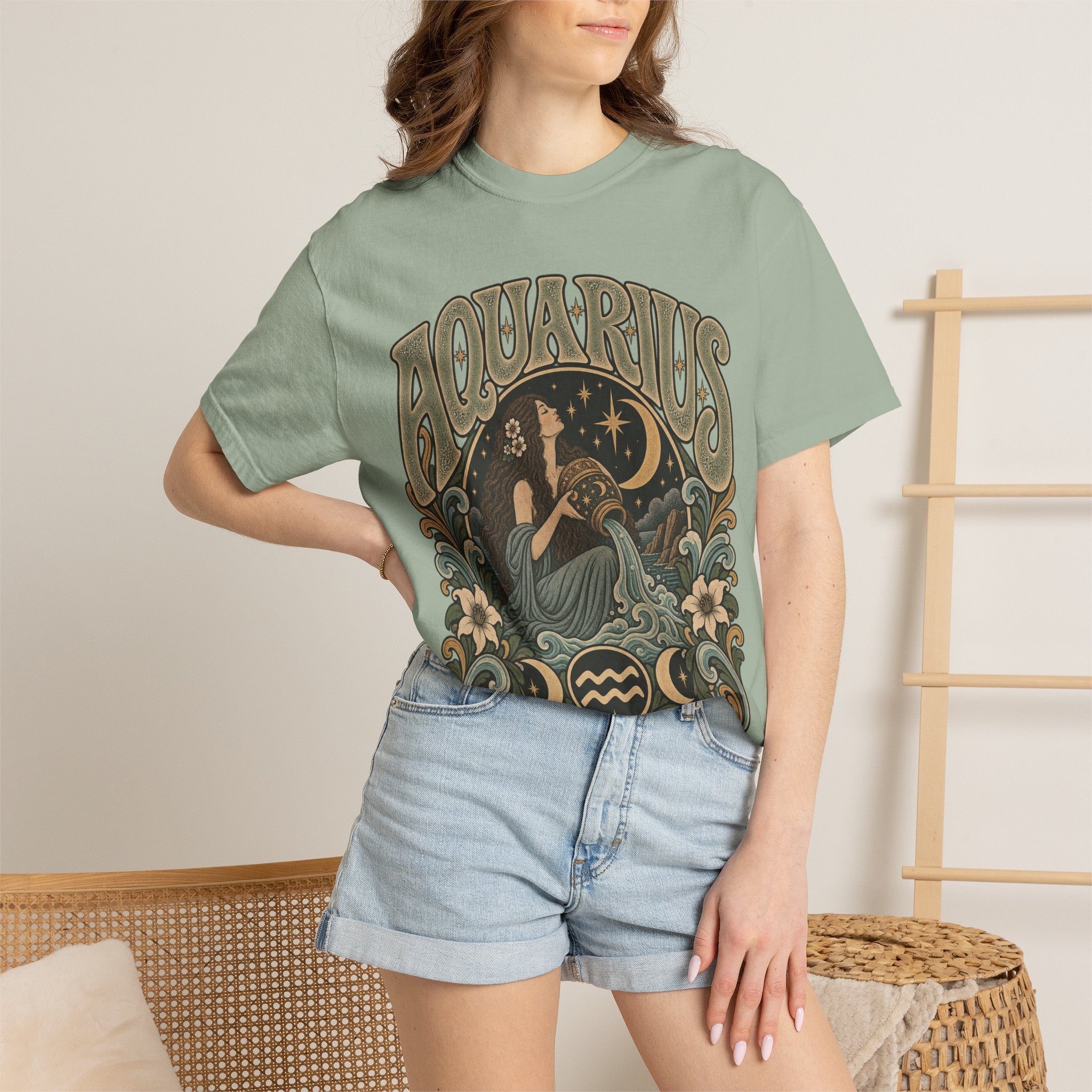 Aquarius Zodiac T-Shirt — Vintage Astrological Sign Tee