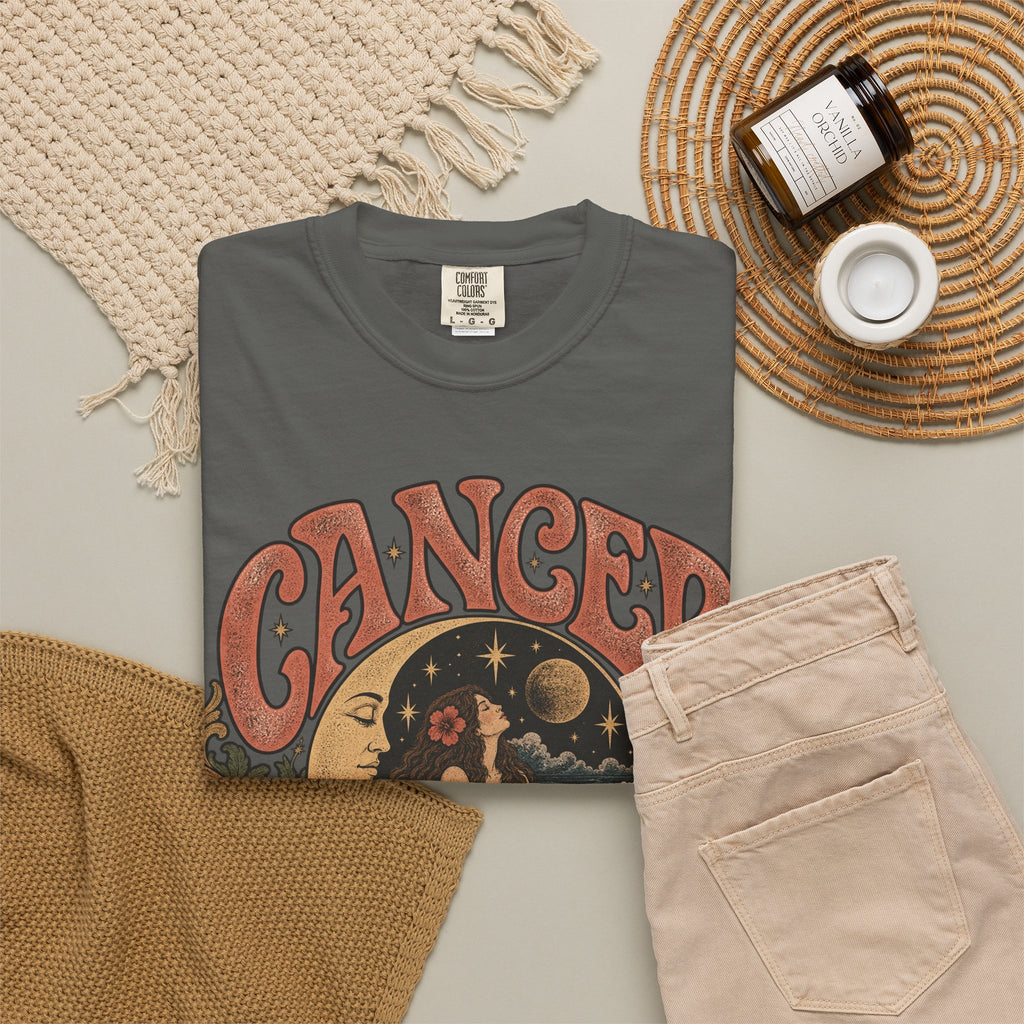 Cancer Zodiac T‑Shirt — Vintage Astrology Tee (Cancer Zodiac Sign)