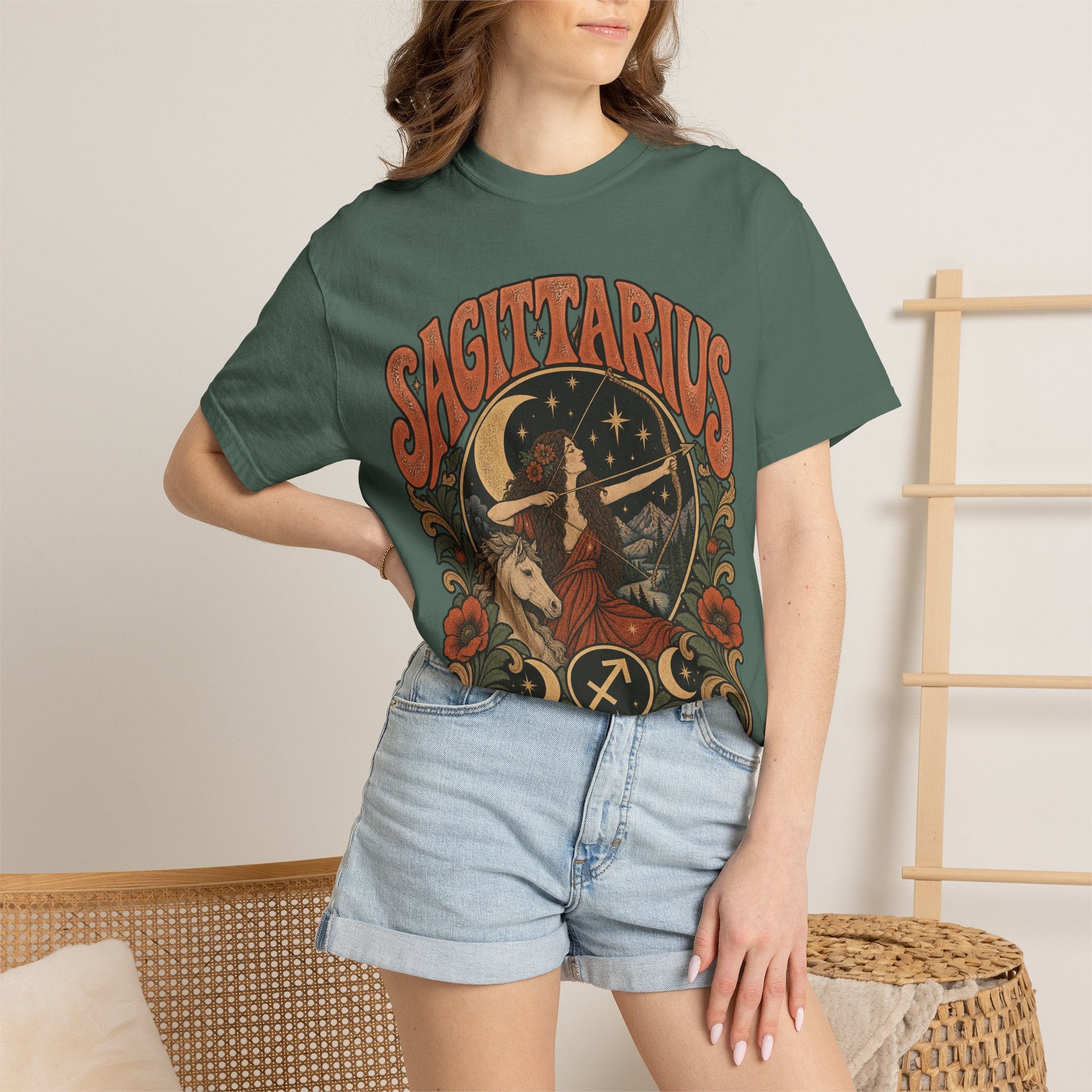 Sagittarius Zodiac T-Shirt — Retro Astrology Archer Design