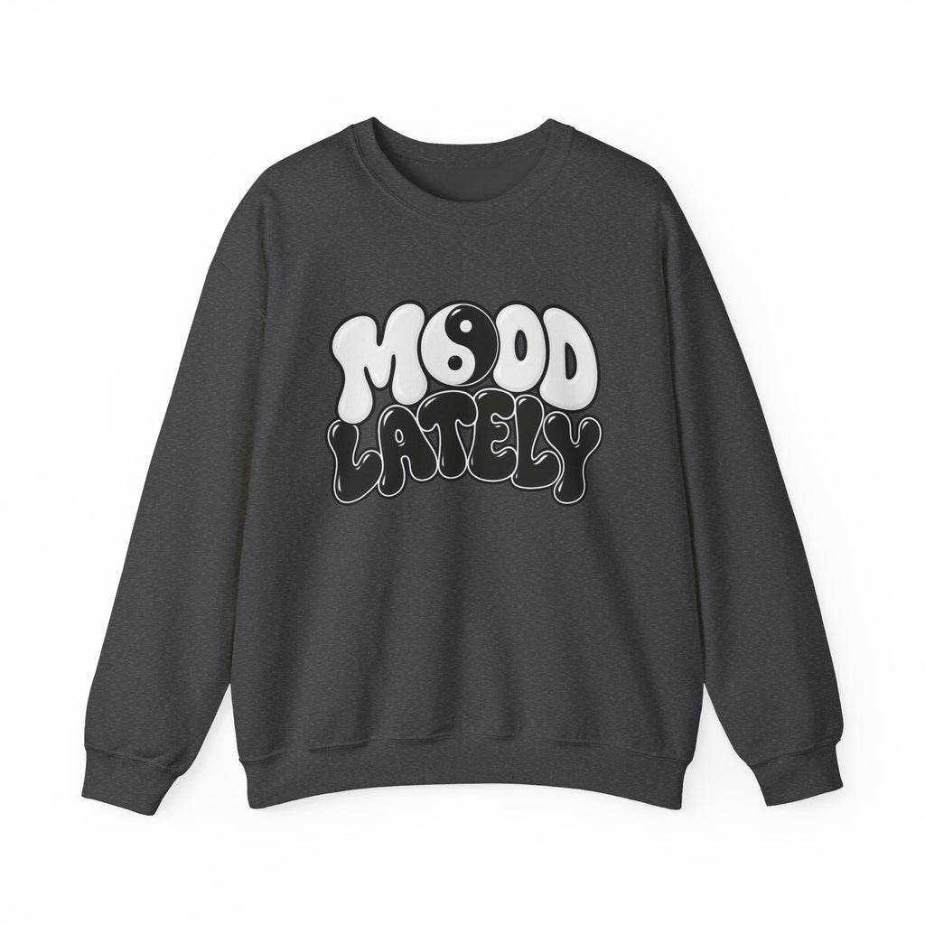 Crewneck Sweatshirt "Mood Lately" Retro Yin Yang Graphic