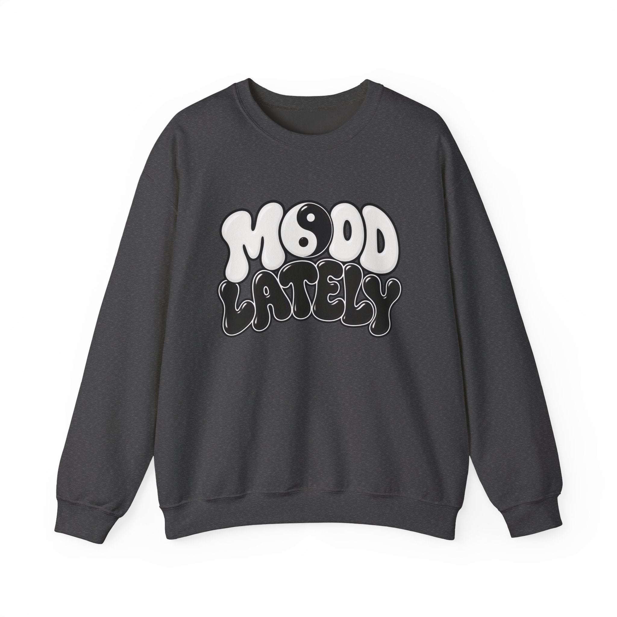 Crewneck Sweatshirt "Mood Lately" Retro Yin Yang Graphic