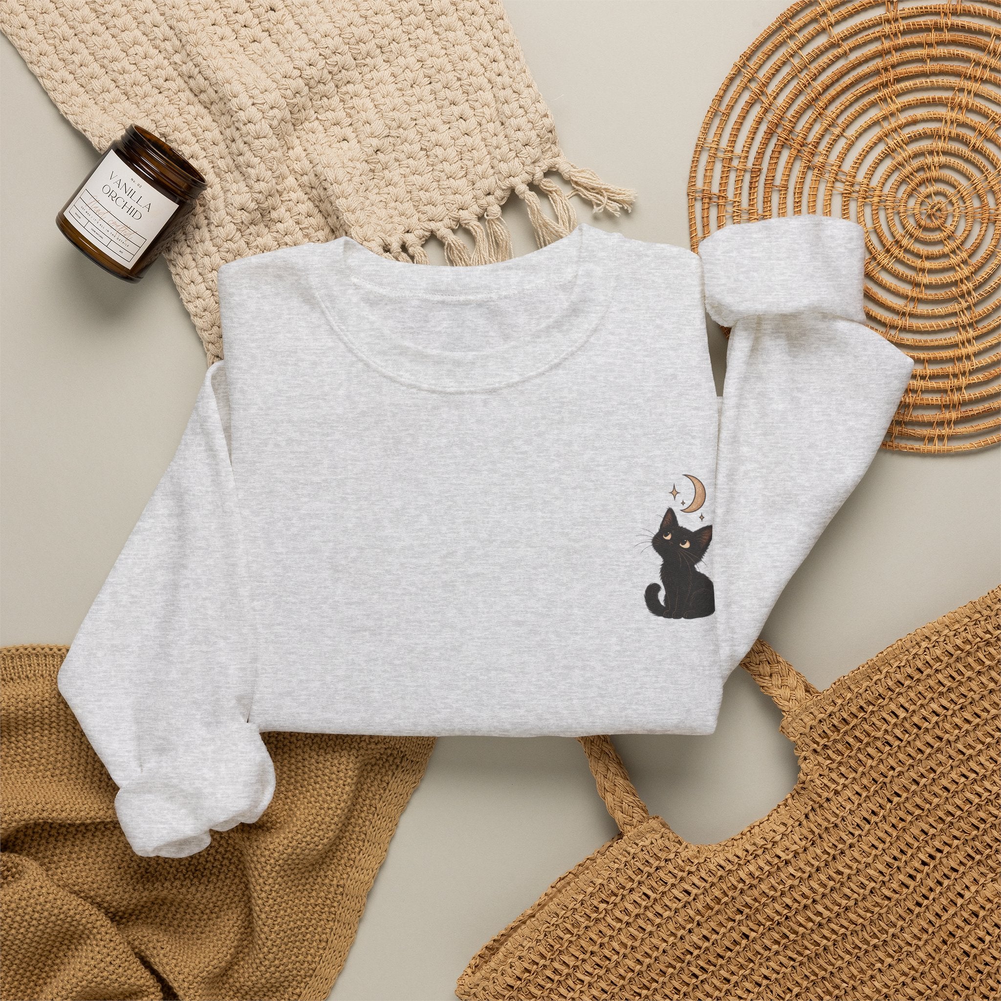 Cat Moon Gaze Sweatshirt