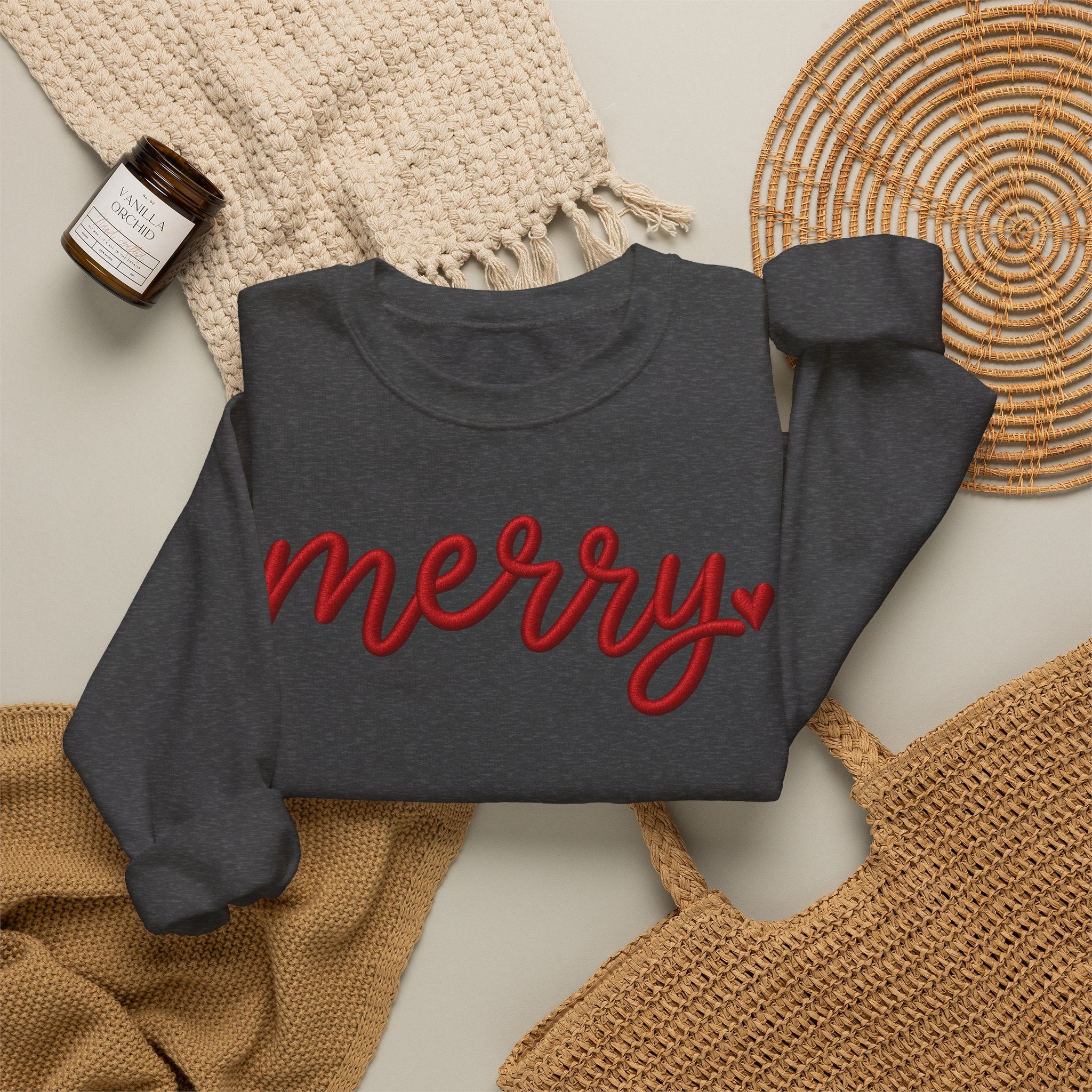 Merry Script Sweatshirt — Cozy Holiday Crewneck