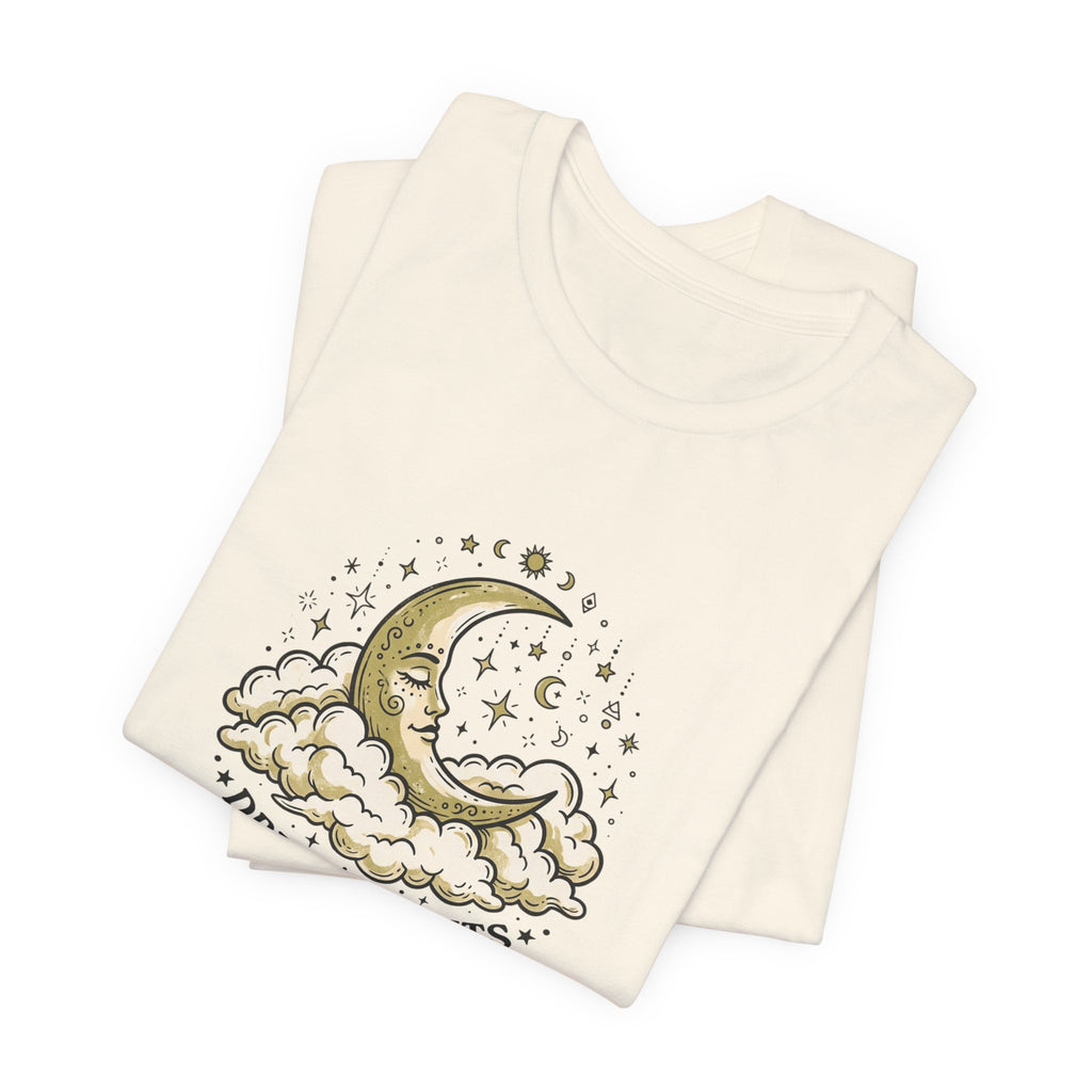 Dreamy Nights Moon Tee — Vintage Crescent Moon & Clouds Shirt