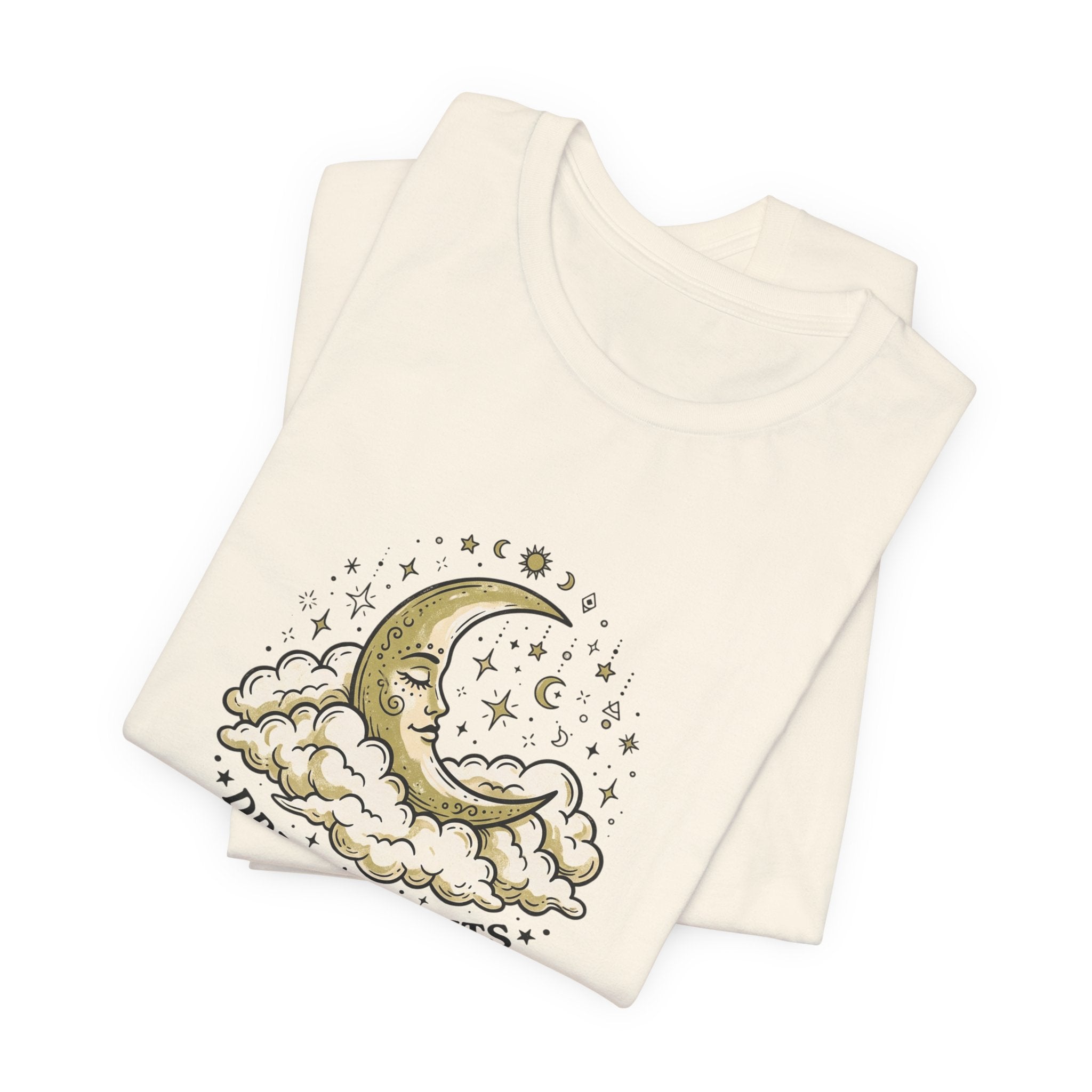 Dreamy Nights Moon Tee — Vintage Crescent Moon & Clouds Shirt