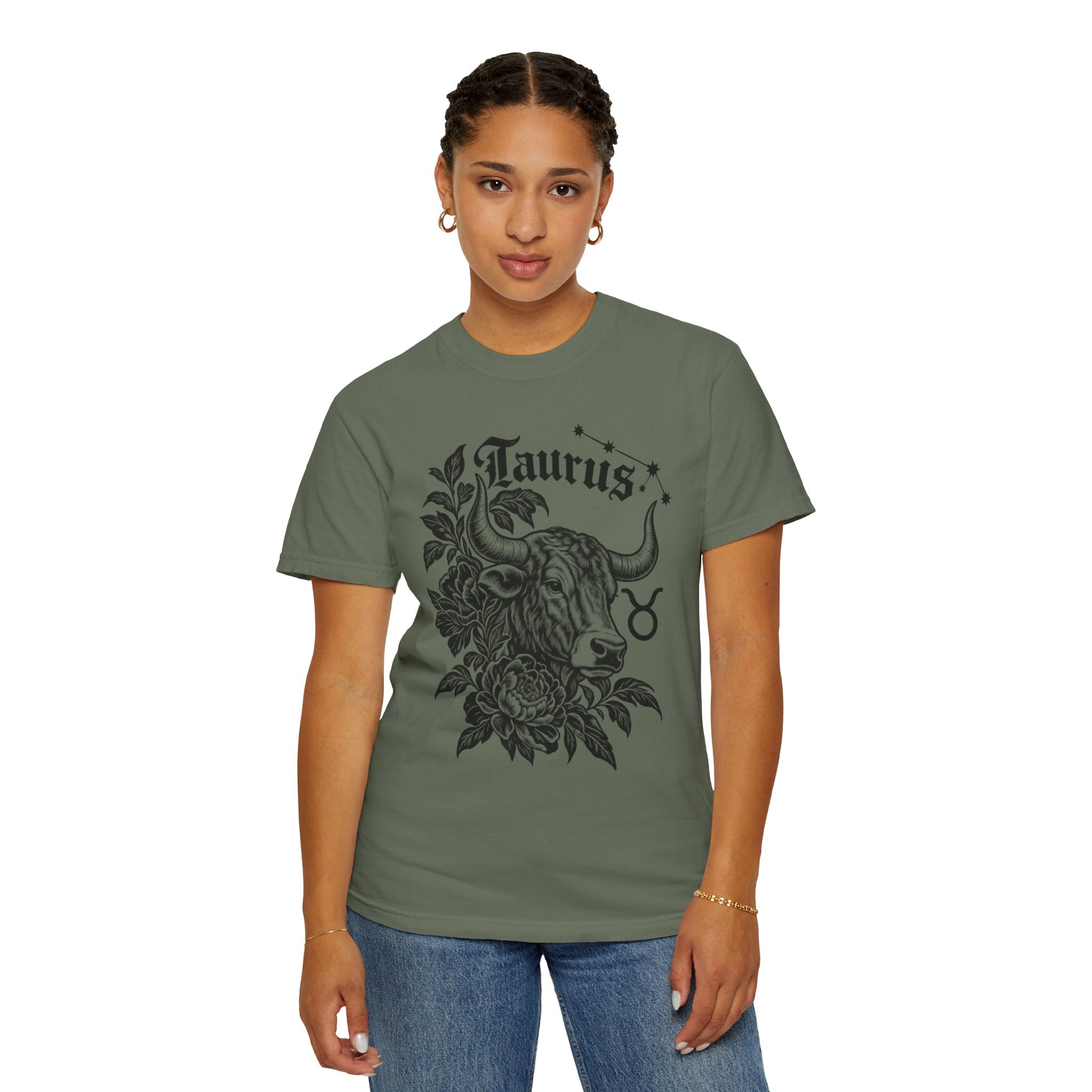 Taurus Zodiac T-Shirt — Floral Bull Astrology Tee