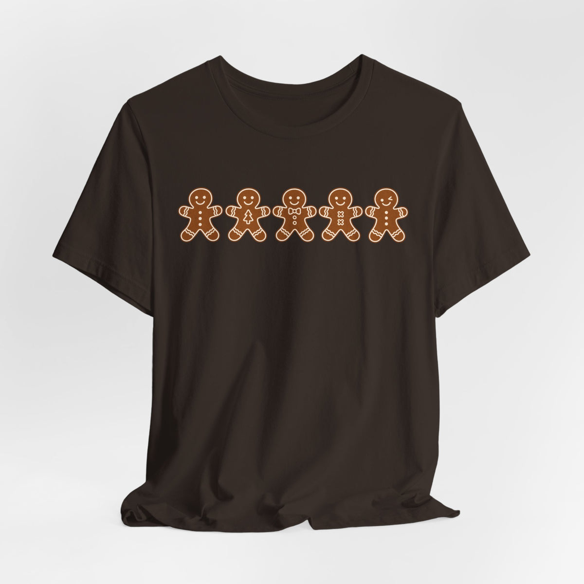 Gingerbread Friends T-Shirt — Cute Row of Gingerbread Men Holiday Tee