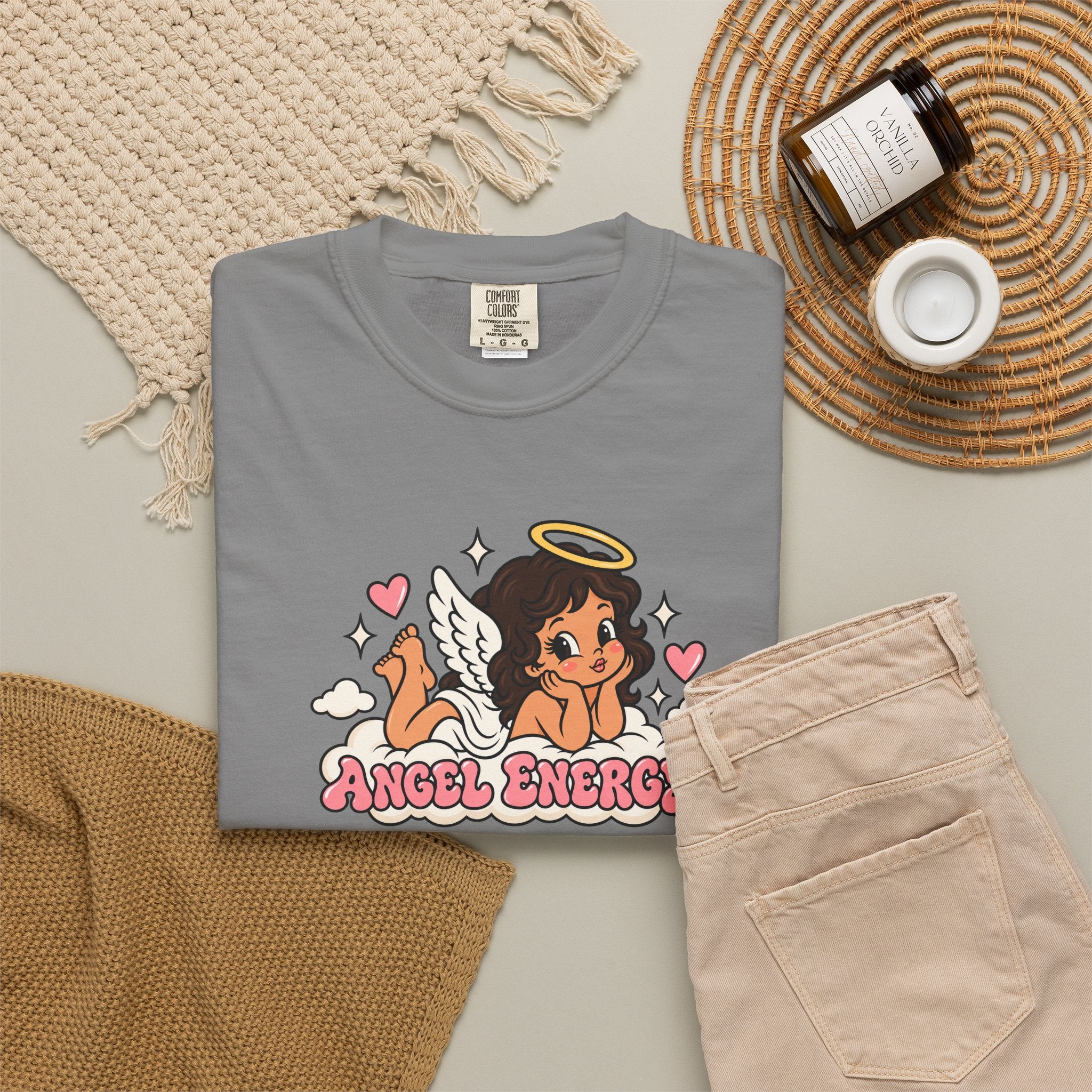 Angel Energy T-Shirt — Cute Retro Angel Graphic Tee