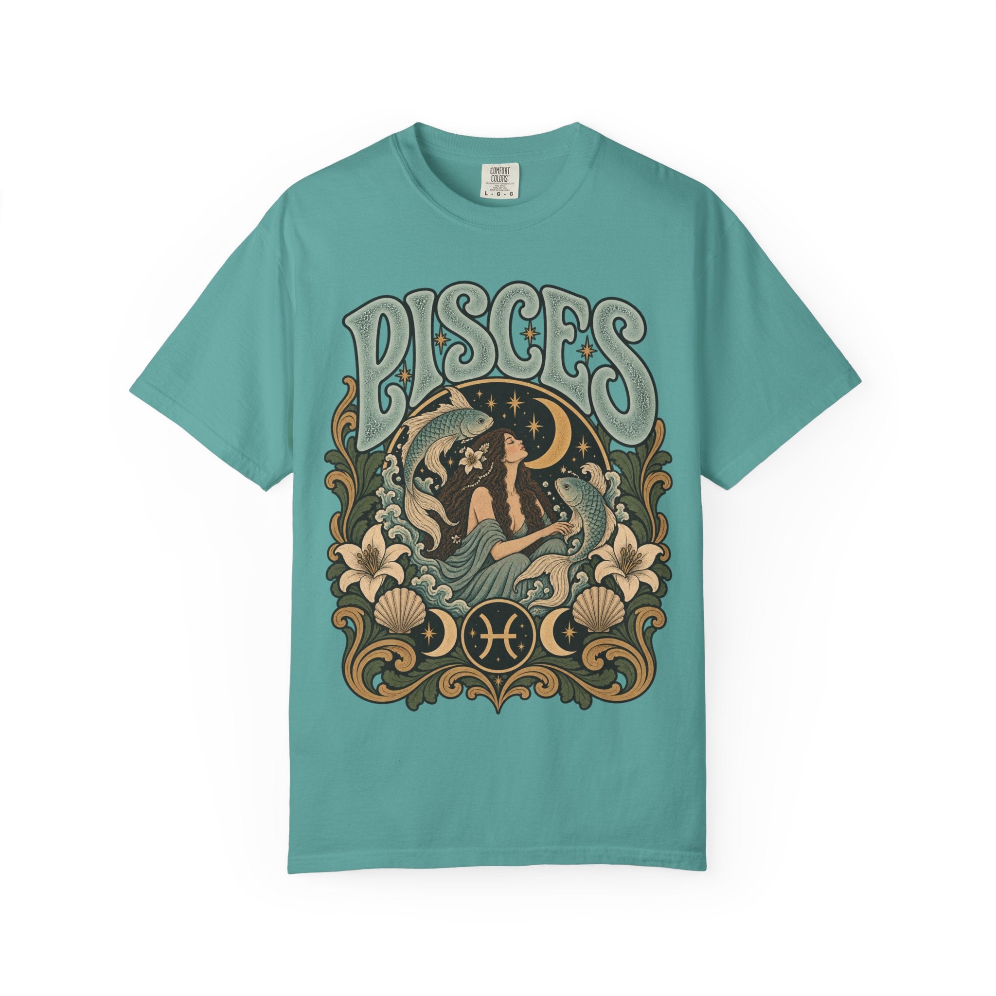 Pisces Zodiac T-Shirt — Retro Astrological Artwork