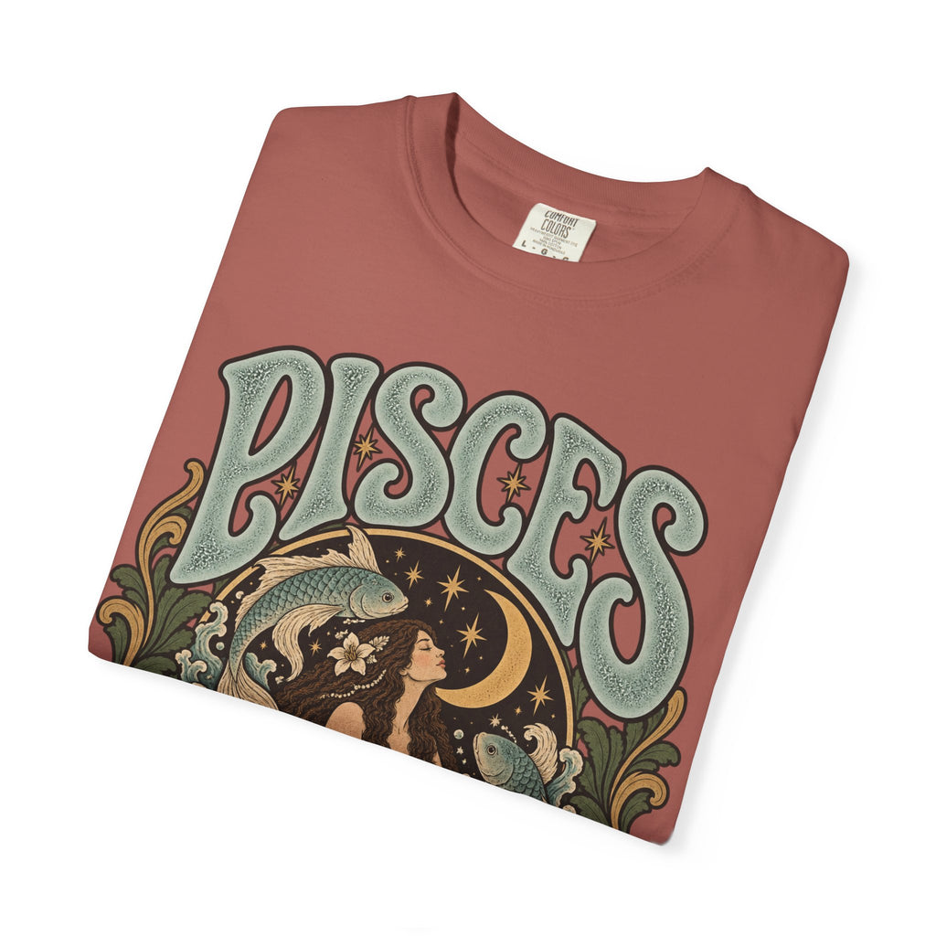Pisces Zodiac T-Shirt — Retro Astrological Artwork