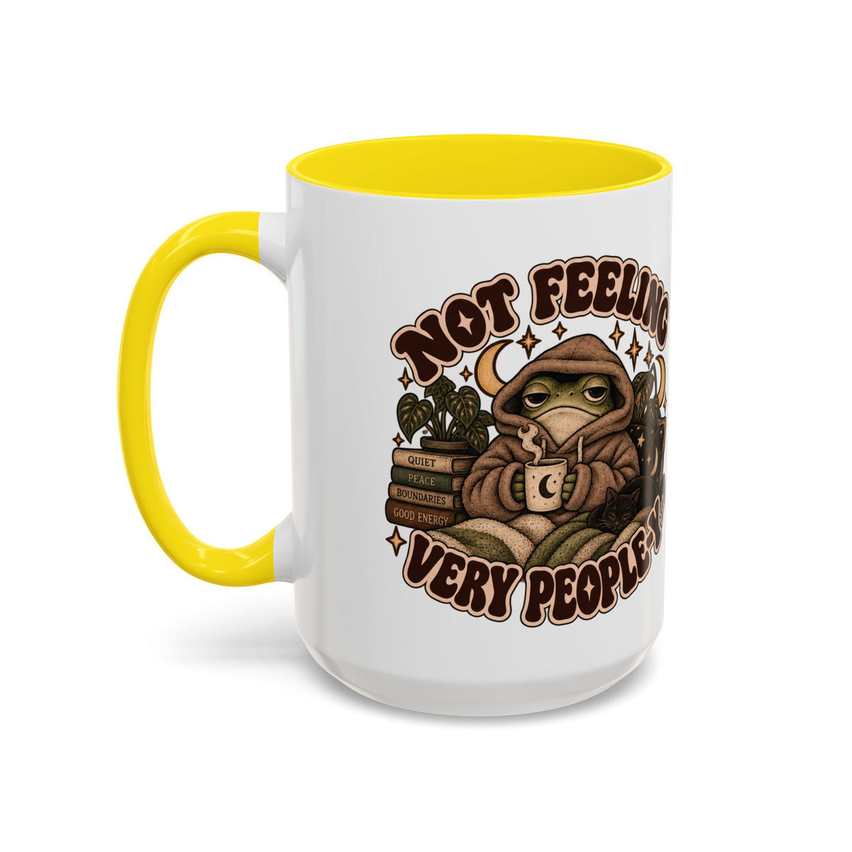 Not Feeling Very Peopley Mug — Cozy Frog Introvert Ceramic Coffee Mug
