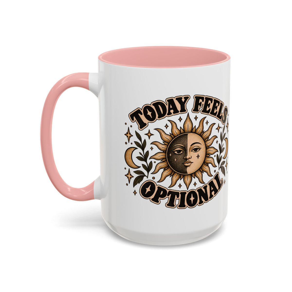 Today Feels Optional Mug — Vintage Sun & Moon Ceramic Coffee Mug