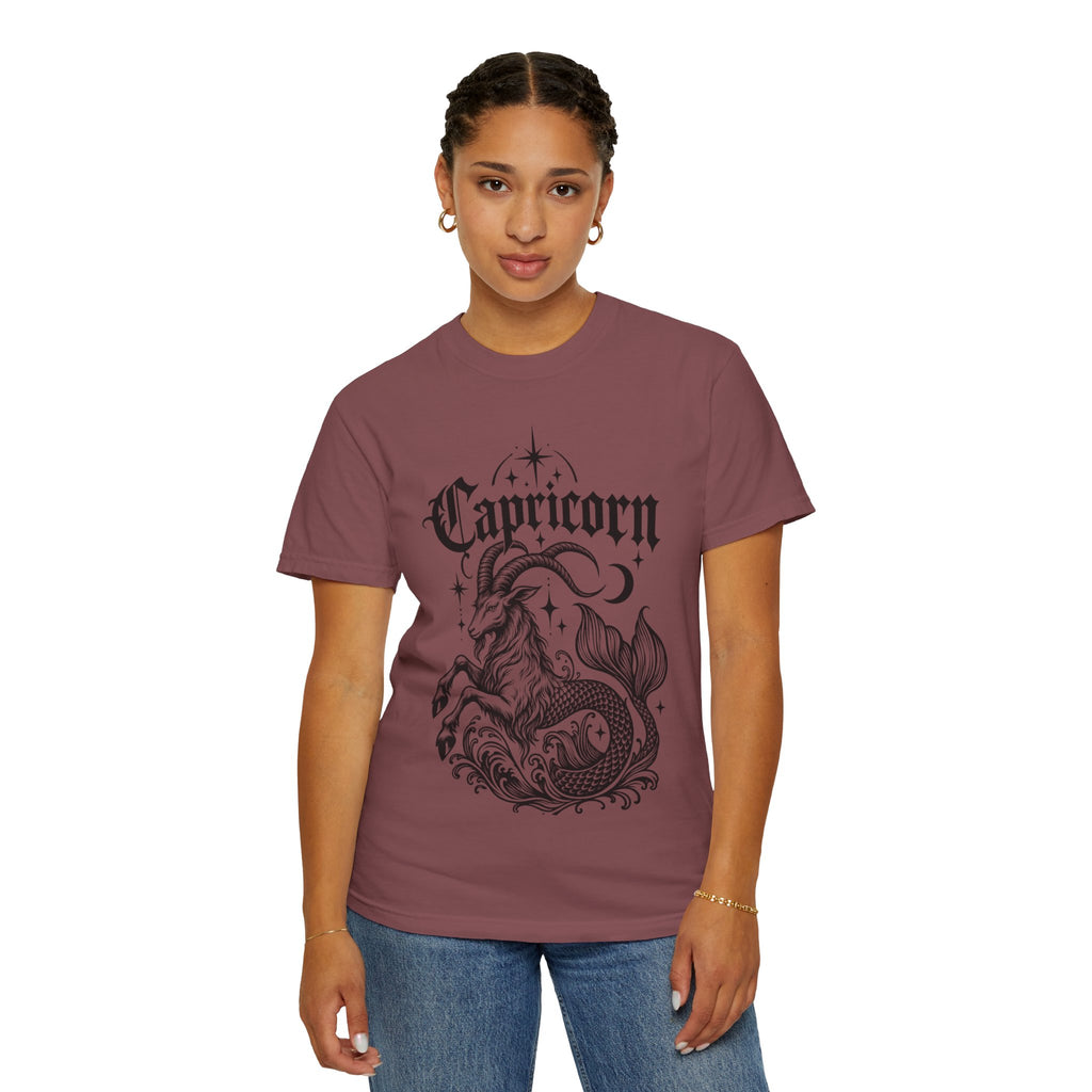 Capricorn Zodiac T-Shirt — Mystical Goat-Fish Astrology Tee