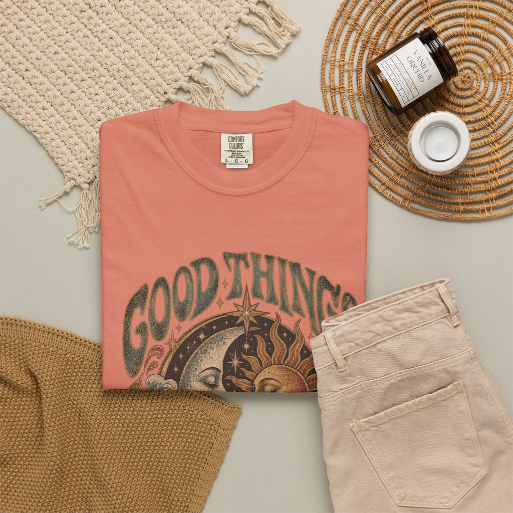 Good Things Take Time Tee — Vintage Sun & Moon Graphic T-Shirt