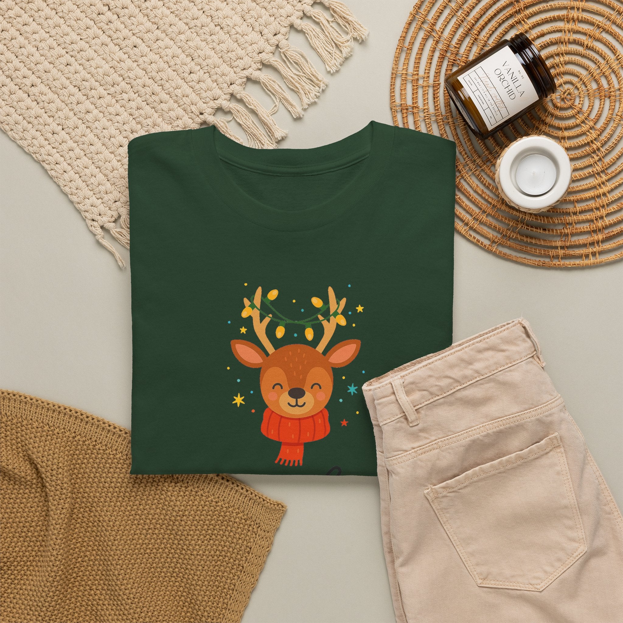 Joyful Reindeer Tee – Cute Holiday Christmas Shirt