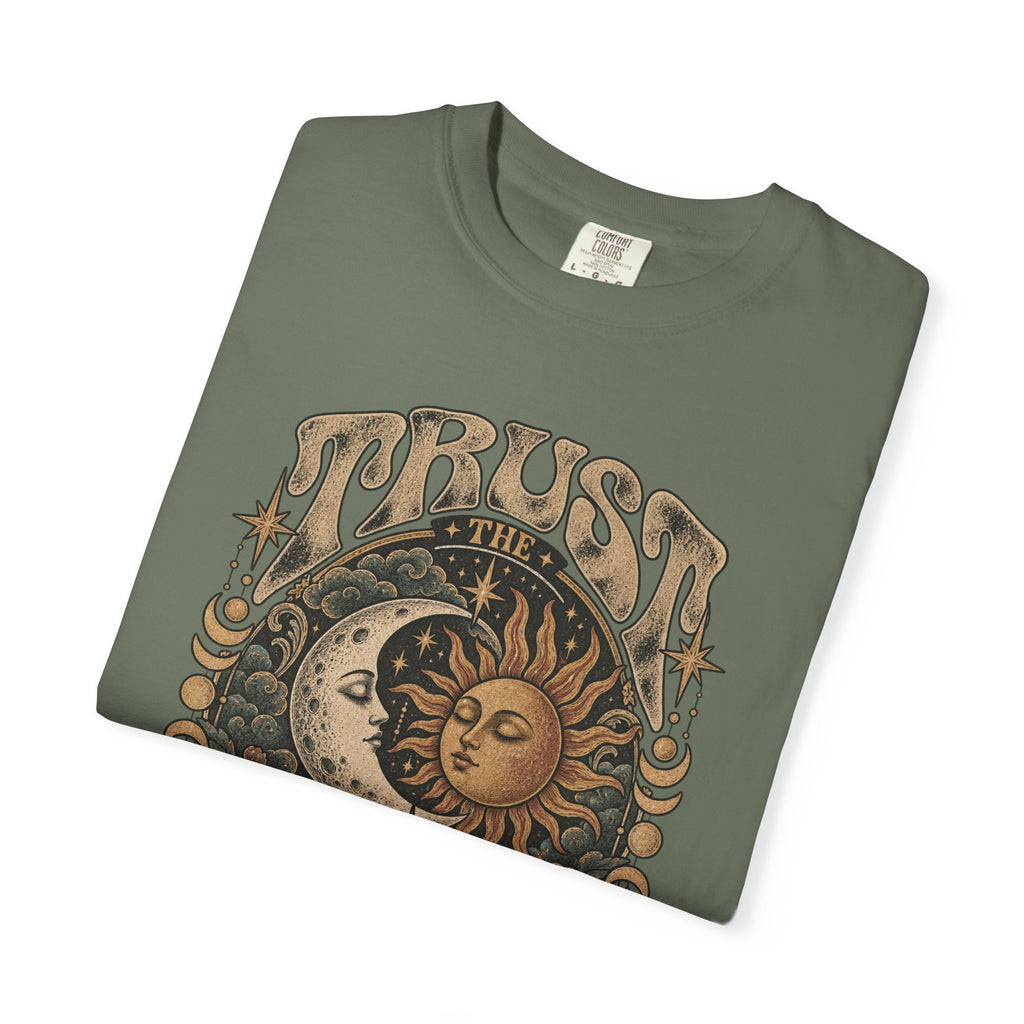 Trust the Universe T-Shirt — Vintage Sun & Moon Graphic