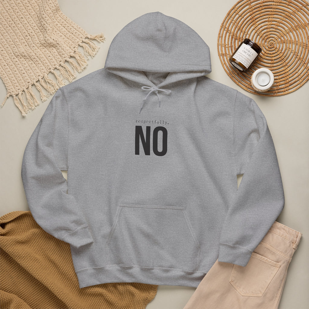 NO Minimal Grumpy Humor Hoodie | Deadpan Text, Introvert Humor