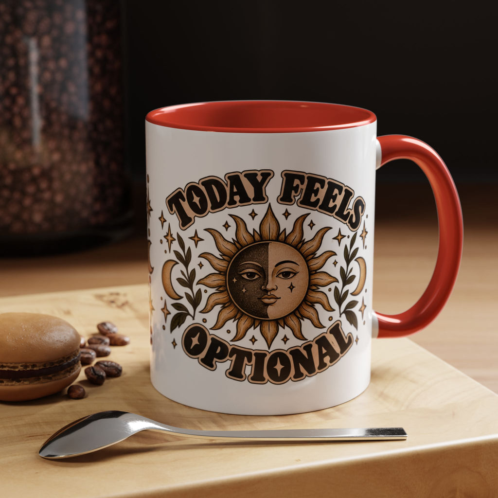Today Feels Optional Mug — Vintage Sun & Moon Ceramic Coffee Mug
