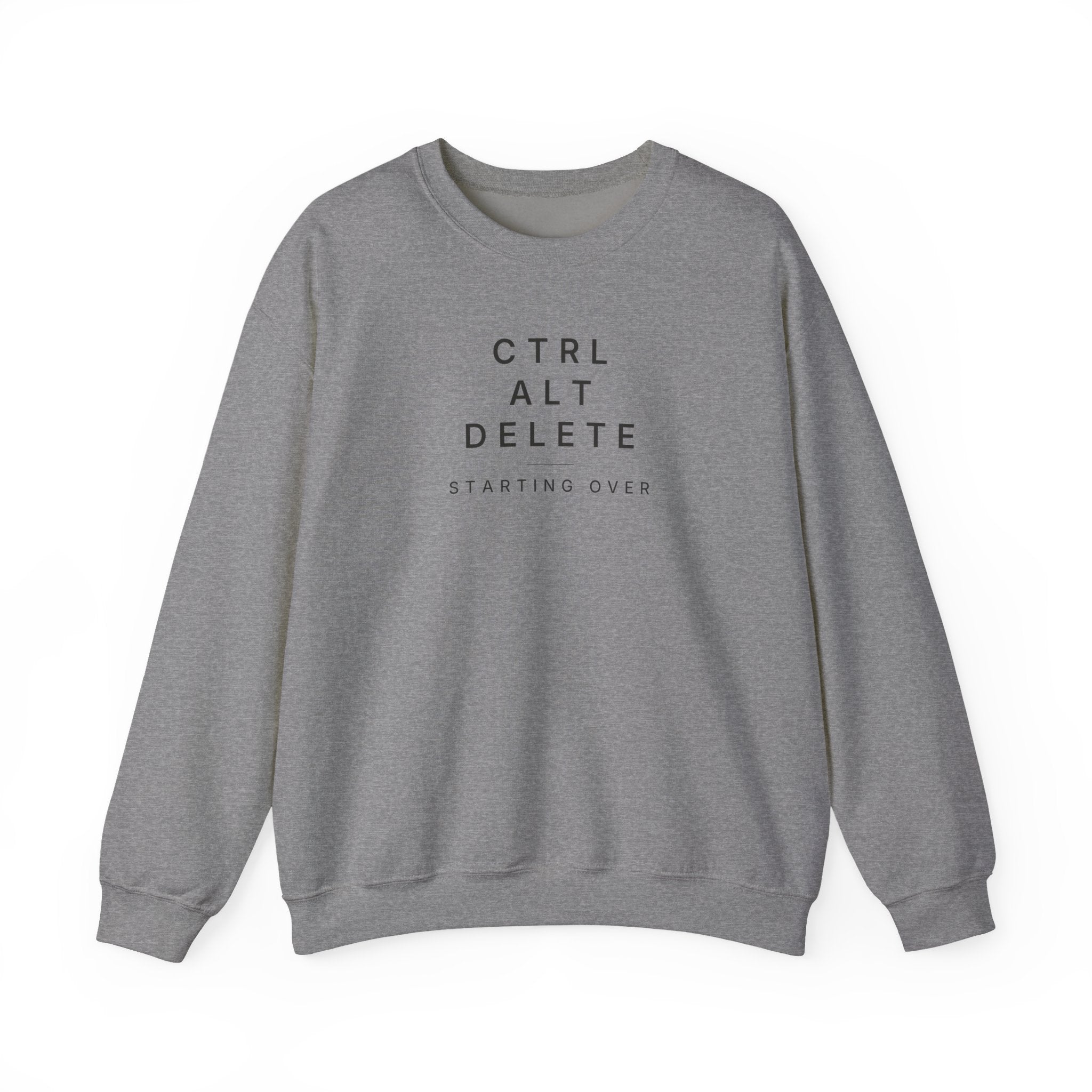 Crewneck Sweatshirt – “CTRL ALT DELETE” Minimal Tech Reset Graphic