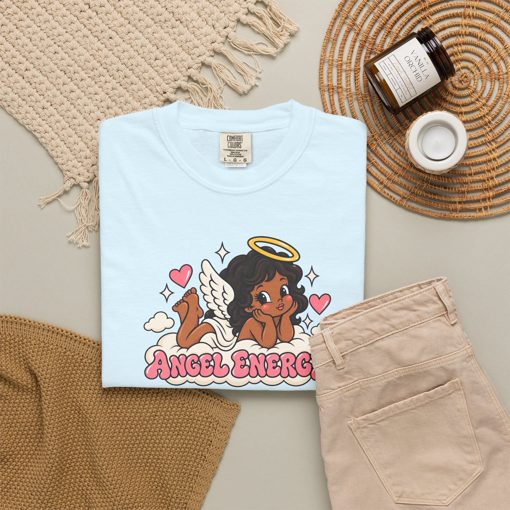 Angel Energy T-Shirt — Cute Retro Angel Graphic Tee