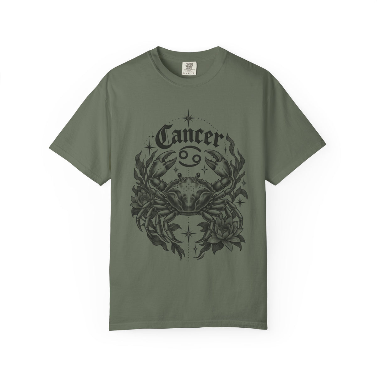 Cancer Floral Crab Zodiac Tee — Astrology Graphic T-Shirt