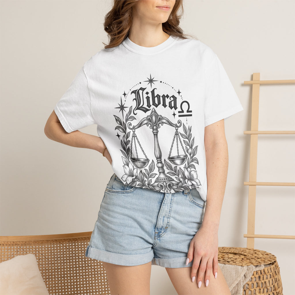 Libra Zodiac Scales T-Shirt — Astrological Sign Graphic Tee